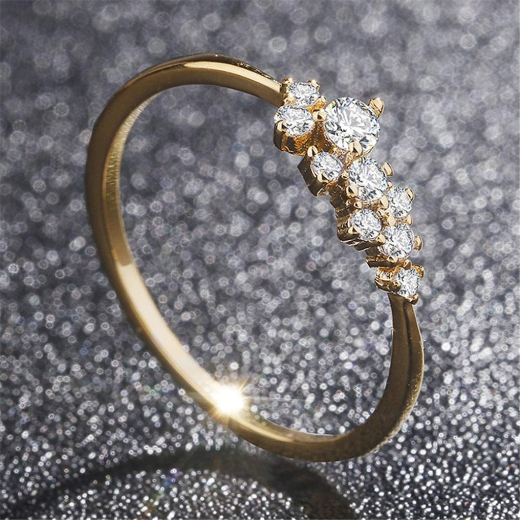 White Sapphire Studded Eternity Wedding Ring 925 42$